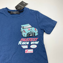Load image into Gallery viewer, Boys AMARIS, blue cotton tee / top, racing car, NEW, size 4,  