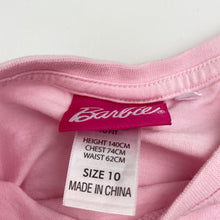 Load image into Gallery viewer, Girls Barbie, pink cotton tee / top, EUC, size 10,  