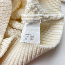 Load image into Gallery viewer, Girls cream, cotton knitted cardigan / sweater, no size, armpit to armpit: 31cm, shoulder to cuff: 30.5cm, EUC, size 2-3,  