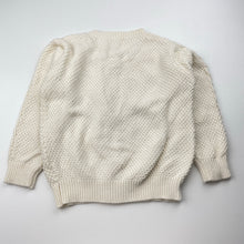 Load image into Gallery viewer, Girls cream, cotton knitted cardigan / sweater, no size, armpit to armpit: 31cm, shoulder to cuff: 30.5cm, EUC, size 2-3,  