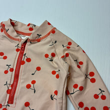 Load image into Gallery viewer, Girls Baby Berry, long sleeve swim one-piece, cherries, GUC, size 0,  