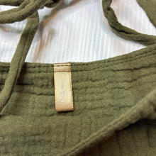 Load image into Gallery viewer, Girls khaki, crinkle cotton summer top, GUC, size 12 months,  