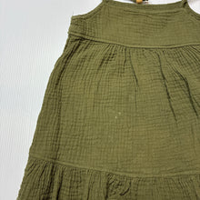 Load image into Gallery viewer, Girls khaki, crinkle cotton summer top, GUC, size 12 months,  