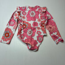 Load image into Gallery viewer, Girls floral, long sleeve swim one-piece, EUC, size 1,  