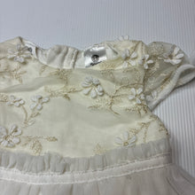 Load image into Gallery viewer, Girls Dymples, cotton lined embroidered tulle dress, GUC, size 000, L: 33cm