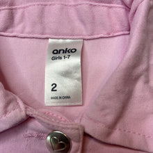 Load image into Gallery viewer, Girls Anko, pink stretch denim jacket, poppers, FUC, size 2,  