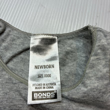 Load image into Gallery viewer, Unisex Bonds, grey stretchy singletsuit romper, GUC, size 0000,  