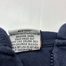 Load image into Gallery viewer, Boys Happy Kids, navy fleece lined zip hoodie sweater, wash fade, FUC, size 12 months,  