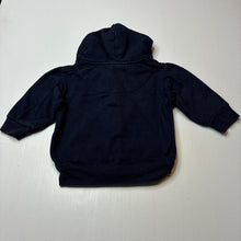 Load image into Gallery viewer, Boys Happy Kids, navy fleece lined zip hoodie sweater, wash fade, FUC, size 12 months,  
