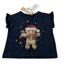Load image into Gallery viewer, Girls Anko, cotton Christmas tee / top, sequins, NEW, size 1,  