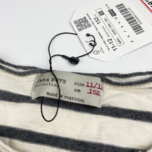 Load image into Gallery viewer, Boys Zara, striped soft feel long sleeve tee / top, NEW, size 11-12,  