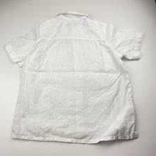 Load image into Gallery viewer, Boys Jean Bourget, white linen short sleeve shirt, light mark on front, FUC, size 8,  