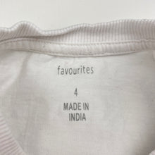 Load image into Gallery viewer, Boys Favourites, white cotton long sleeve tee / top, GUC, size 4,  