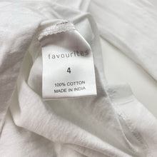 Load image into Gallery viewer, Boys Favourites, white cotton long sleeve tee / top, GUC, size 4,  