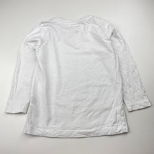 Load image into Gallery viewer, Boys Favourites, white cotton long sleeve tee / top, GUC, size 4,  