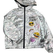 Load image into Gallery viewer, Girls metallic, lightweight spray jacket / coat, no labels, armpit to armpit: 40cm, shoulder to cuff: 53cm, FUC, size 10,  