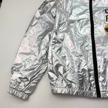 Load image into Gallery viewer, Girls metallic, lightweight spray jacket / coat, no labels, armpit to armpit: 40cm, shoulder to cuff: 53cm, FUC, size 10,  