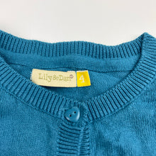 Load image into Gallery viewer, Girls Lily &amp; Dan, knitted cotton cardigan / sweater, EUC, size 4,  