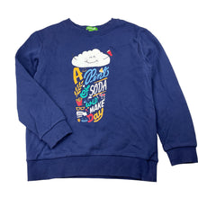 Load image into Gallery viewer, Girls Bossini, navy fleece lined cotton sweater / jumper, EUC, size 6,  