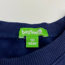 Load image into Gallery viewer, Girls Bossini, navy fleece lined cotton sweater / jumper, EUC, size 6,  