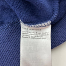 Load image into Gallery viewer, Girls Bossini, navy fleece lined cotton sweater / jumper, EUC, size 6,  