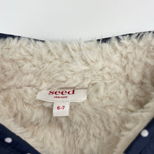 Load image into Gallery viewer, Girls Seed, fleece lined navy puffer vest / jacket, EUC, size 6-7,  