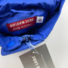 Load image into Gallery viewer, Unisex GOLDEN LEAF, fleece lined jacket / coat, foldaway hood, NEW, size 5,  