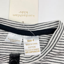 Load image into Gallery viewer, Unisex Kardashian Kids, striped cotton henley top, NEW, size 4,  