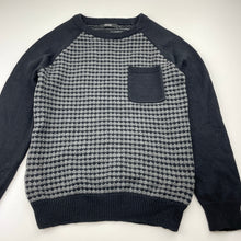 Load image into Gallery viewer, Boys George, black &amp; grey knitted cotton sweater / jumper, EUC, size 7-8,  