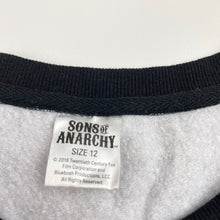 Load image into Gallery viewer, Boys SONS OF ANARCHY, fleece lined sweater / jumper, skull, EUC, size 12,  