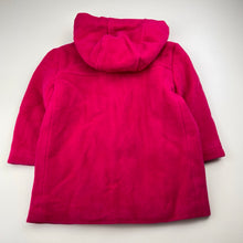 Load image into Gallery viewer, Girls JoJo Maman Bebe, fuchsia wool blend duffle coat / jacket, NEW, size 1-2,  