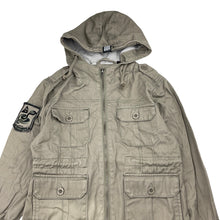 Load image into Gallery viewer, Boys Bauhaus, khaki cotton jacket, marks right cuff, FUC, size 10,  
