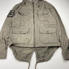 Load image into Gallery viewer, Boys Bauhaus, khaki cotton jacket, marks right cuff, FUC, size 10,  