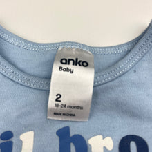 Load image into Gallery viewer, Boys Anko, blue cotton bodysuit / romper, GUC, size 2,  