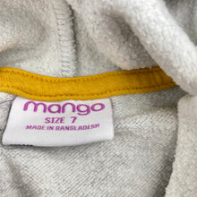 Load image into Gallery viewer, Girls Mango, fleece lined hoodie sweater, light mark back right sleeve, FUC, size 7,  