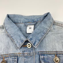 Load image into Gallery viewer, Girls Target, stretch denim jacket, mark back right cuff, FUC, size 12,  