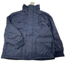 Load image into Gallery viewer, Unisex GOLDEN LEAF, navy fleece lined jacket / coat, NEW, size 8,  