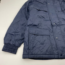 Load image into Gallery viewer, Unisex GOLDEN LEAF, navy fleece lined jacket / coat, NEW, size 8,  