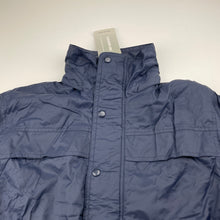 Load image into Gallery viewer, Unisex GOLDEN LEAF, navy fleece lined jacket / coat, NEW, size 8,  