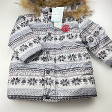 Load image into Gallery viewer, Girls Les Enphants, fleece lined hooded puffer jacket / coat, NEW, size 2,  