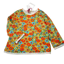 Load image into Gallery viewer, Girls Zhuhz, lined floral long sleeve top, armpit to armpit: 32cm, armpit to cuff: 22.5cm, NEW, size 3,  