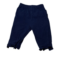 Load image into Gallery viewer, Girls Lullaby, navy ruffle leggings / bottoms, GUC, size 000,  