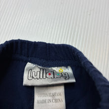 Load image into Gallery viewer, Girls Lullaby, navy ruffle leggings / bottoms, GUC, size 000,  