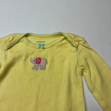 Load image into Gallery viewer, Girls Carters, yellow bodysuit / romper, elephant, GUC, size 000,  