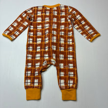 Load image into Gallery viewer, Unisex checked, stretchy zip romper, GUC, size 00,  
