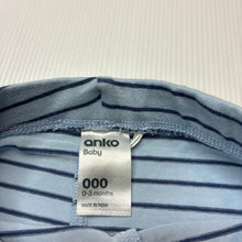 Load image into Gallery viewer, Unisex Anko, blue stripe stretchy leggings / bottoms, EUC, size 000,  