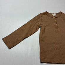 Load image into Gallery viewer, Unisex H&amp;M, organic cotton long sleeve henley top, GUC, size 1-2,  