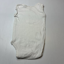 Load image into Gallery viewer, Unisex Anko, white cotton bodysuit / romper, GUC, size 1,  