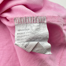 Load image into Gallery viewer, Girls Milkshake, pink cotton tee / top, flamingos, light marks on front, FUC, size 7,  