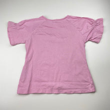 Load image into Gallery viewer, Girls Milkshake, pink cotton tee / top, flamingos, light marks on front, FUC, size 7,  
